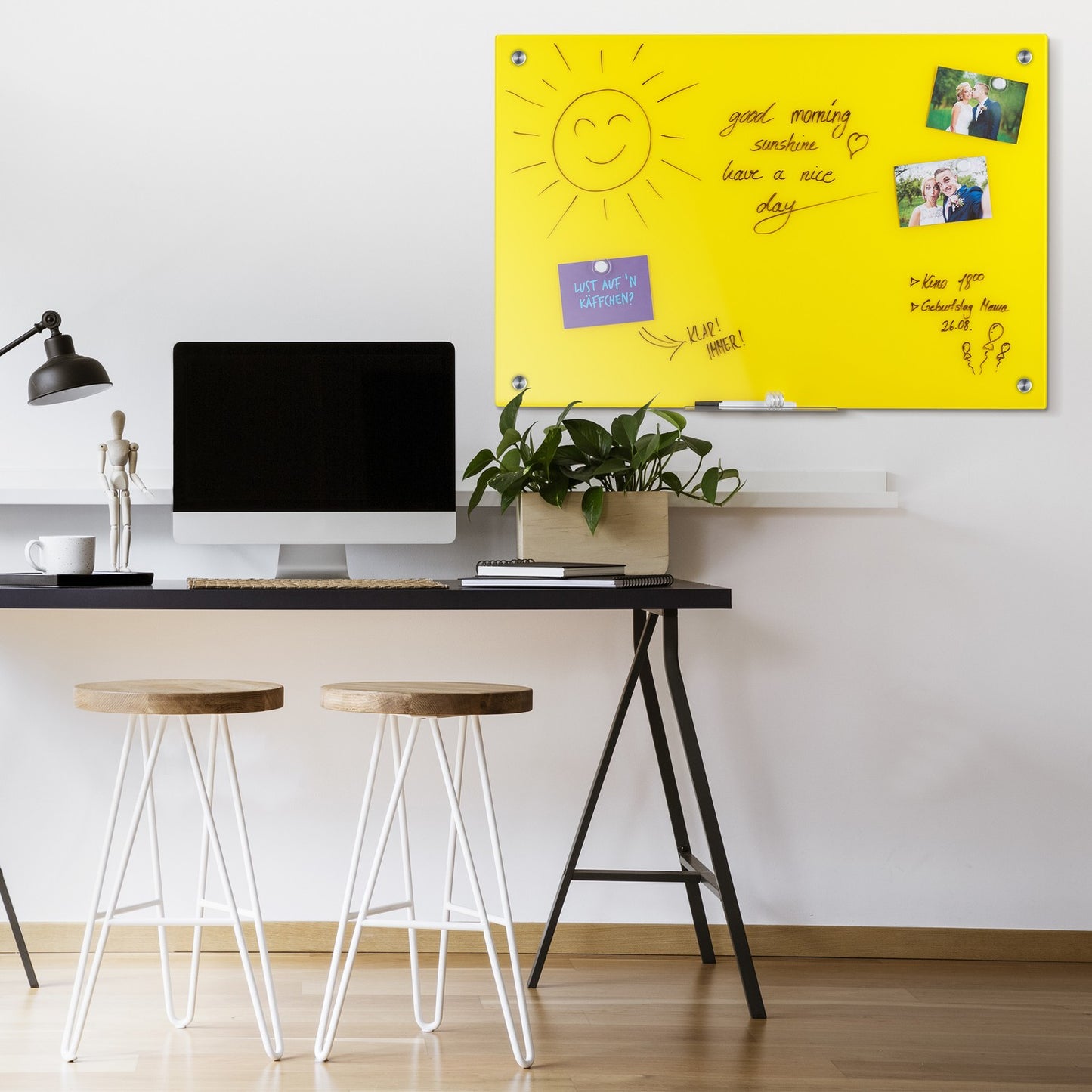 Magnetic glass board