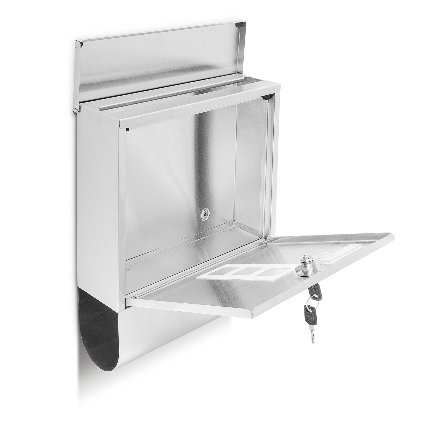Mailbox stainless steel with magazine compartment