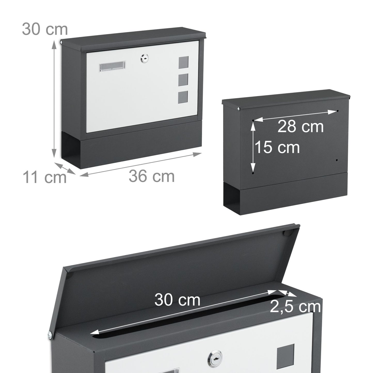 Mailbox with Newspaper Holder – Metal, Matte Finish