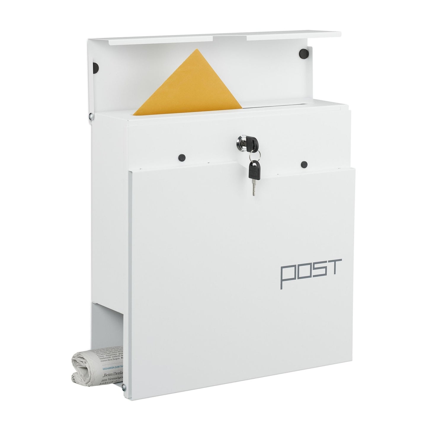 Mailbox with Newspaper Holder – Modern Design, Secure Lock