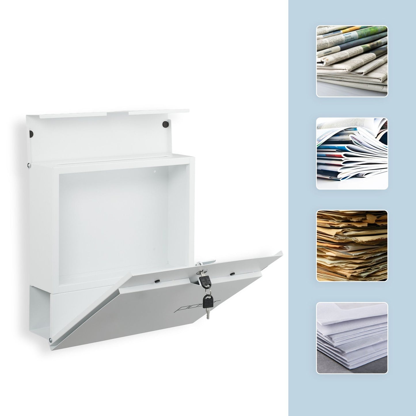 Mailbox with Newspaper Holder – Modern Design, Secure Lock