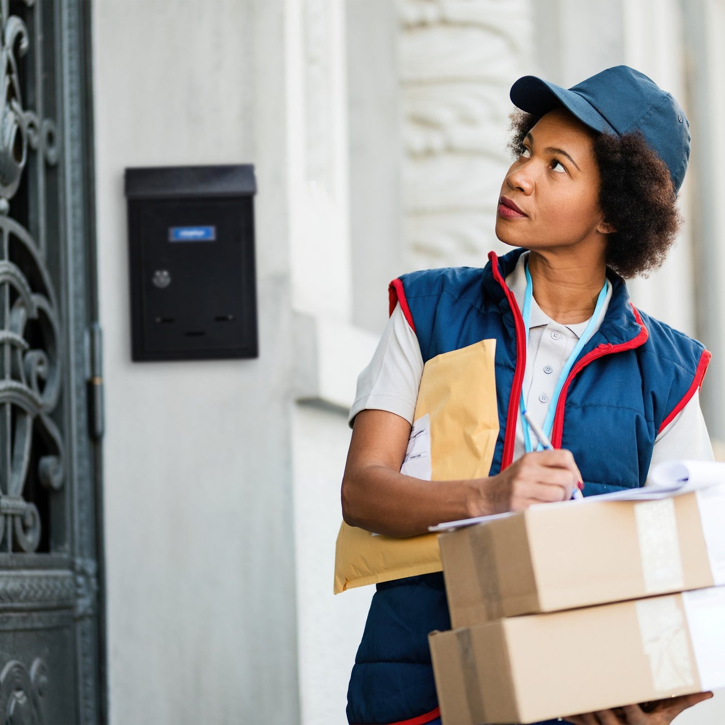 Mailbox with nameplate
