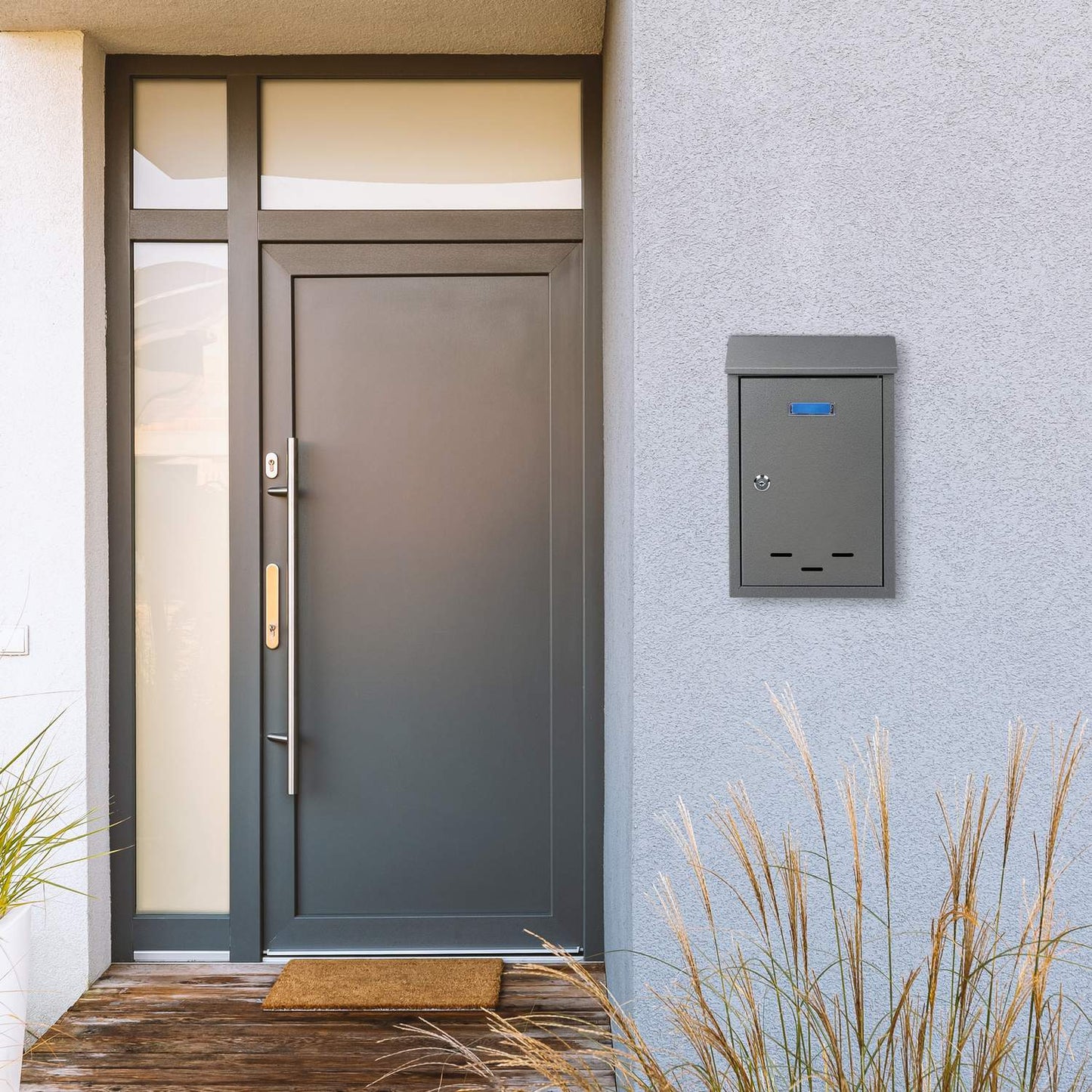 Mailbox with nameplate