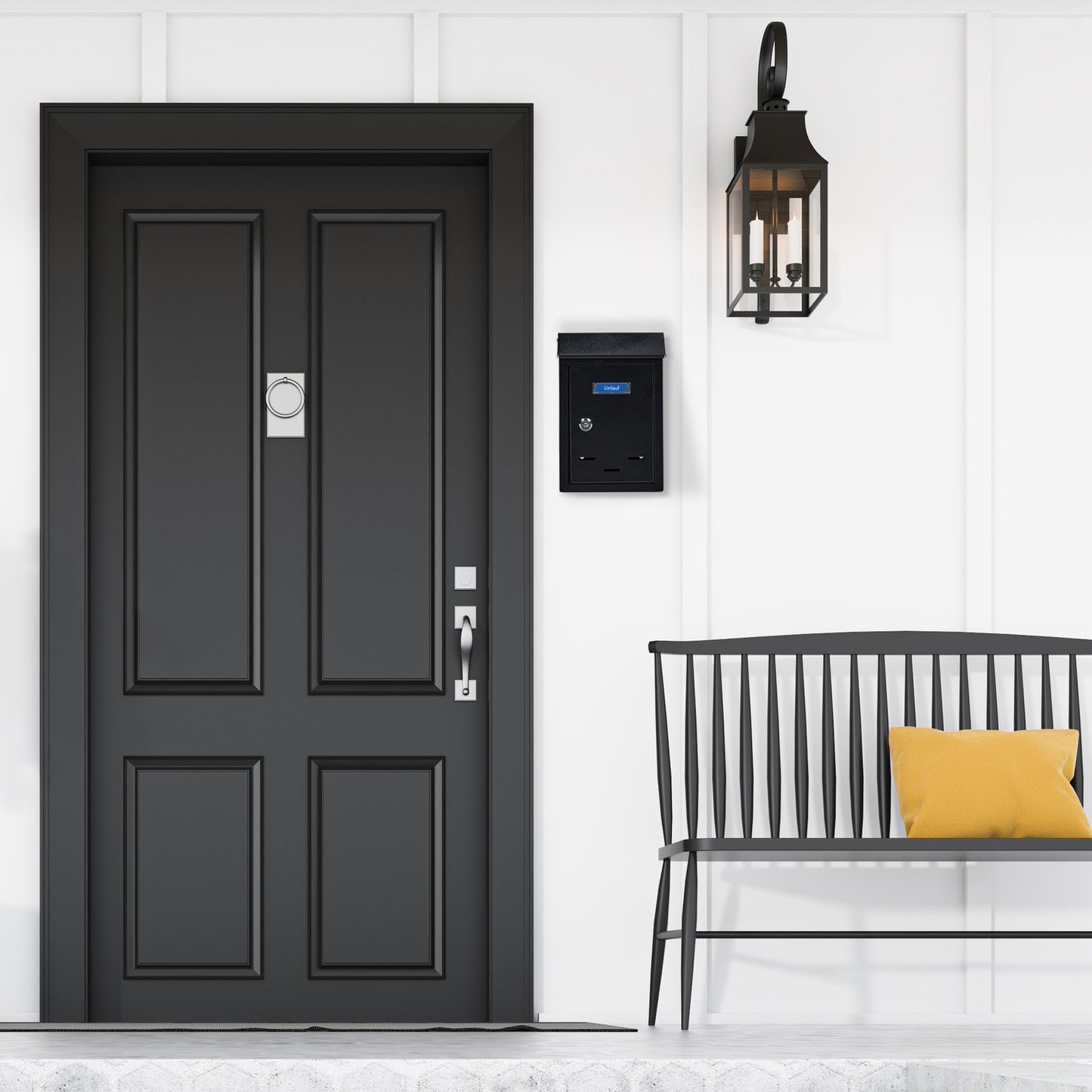 Mailbox with nameplate