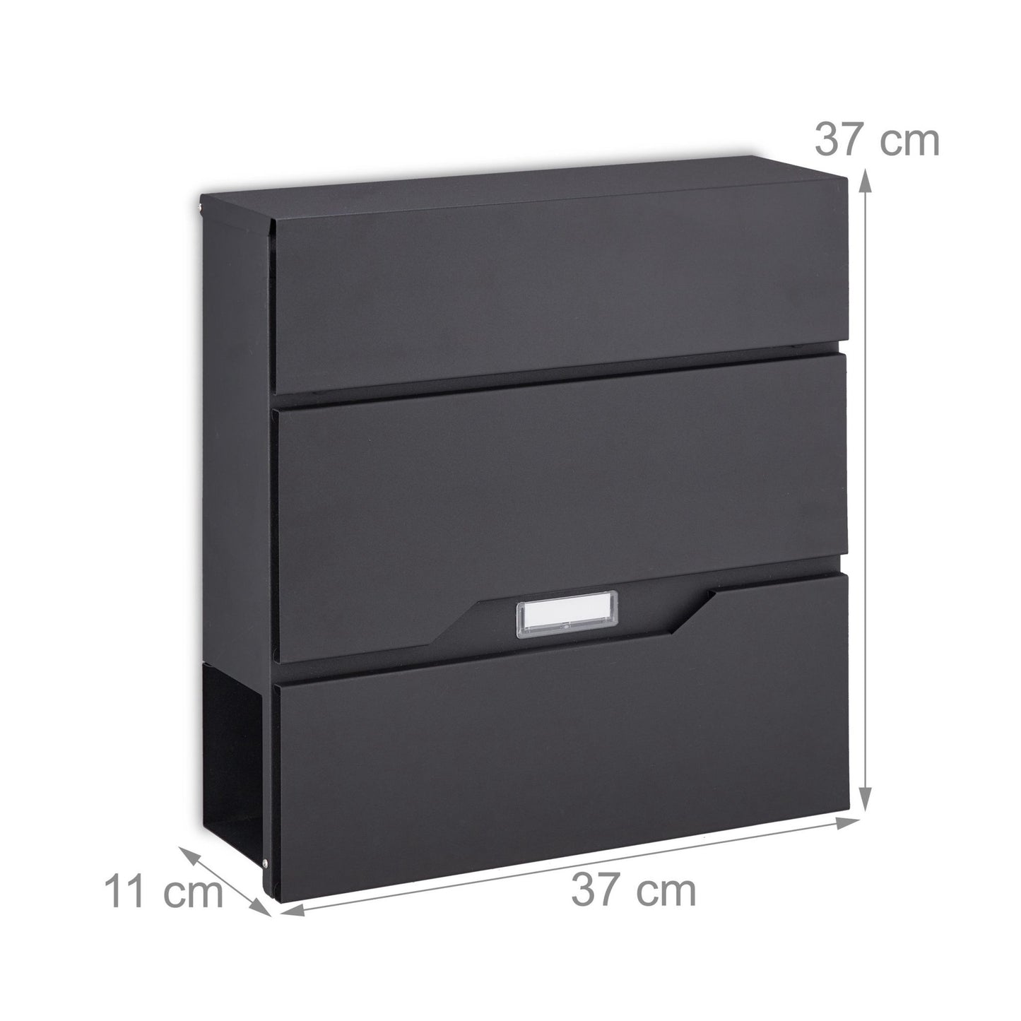 Mailbox with newspaper holder black