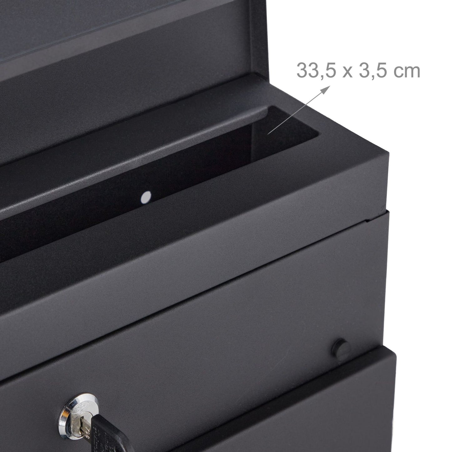 Mailbox with newspaper holder black