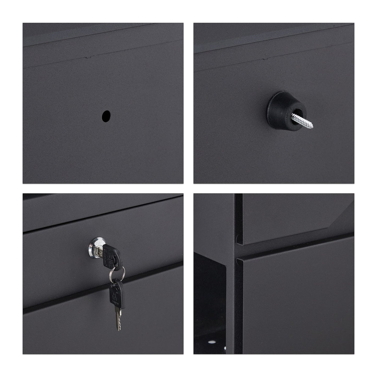 Mailbox with newspaper holder black