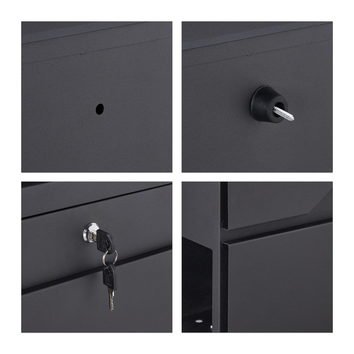 Mailbox with newspaper holder black