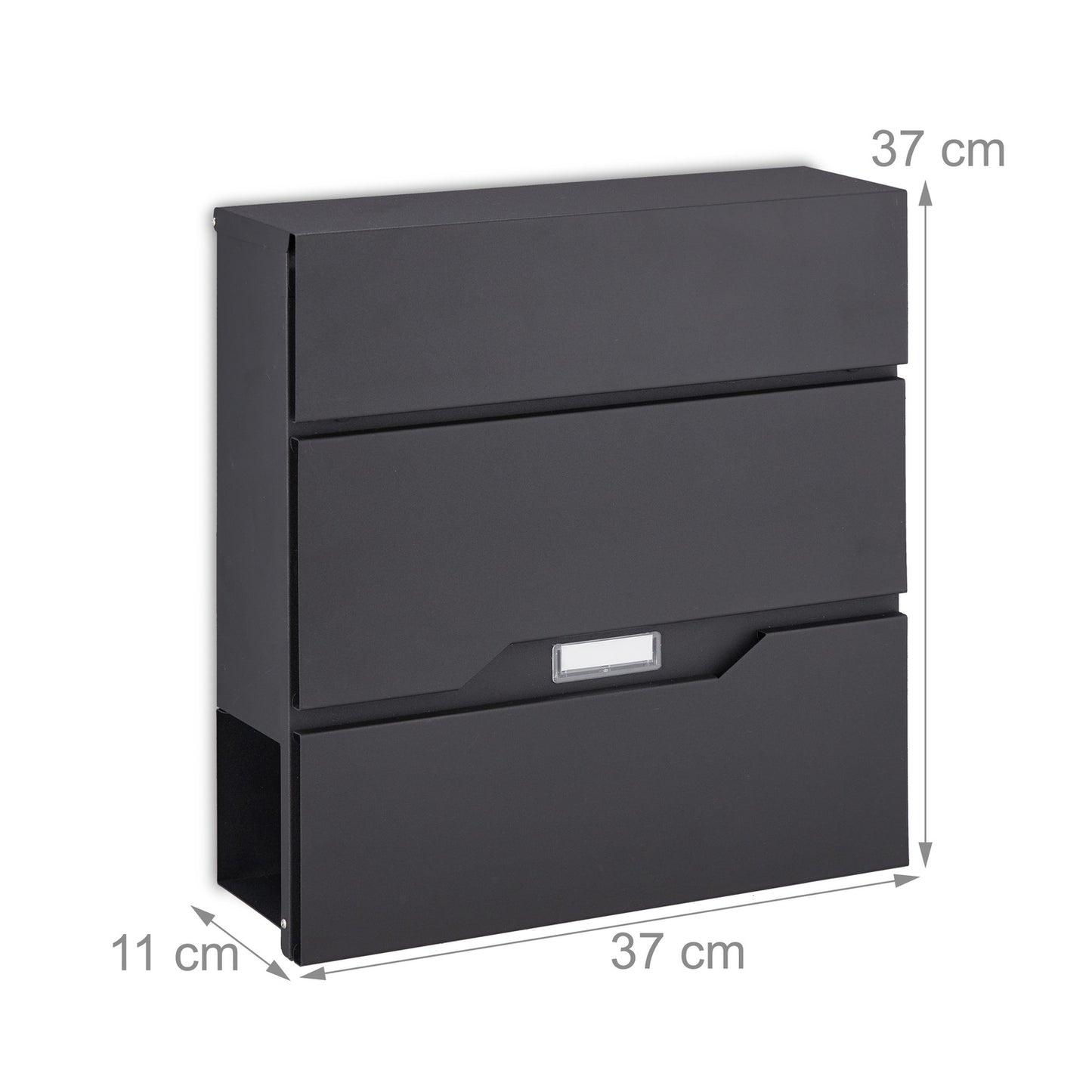 Mailbox with newspaper holder black