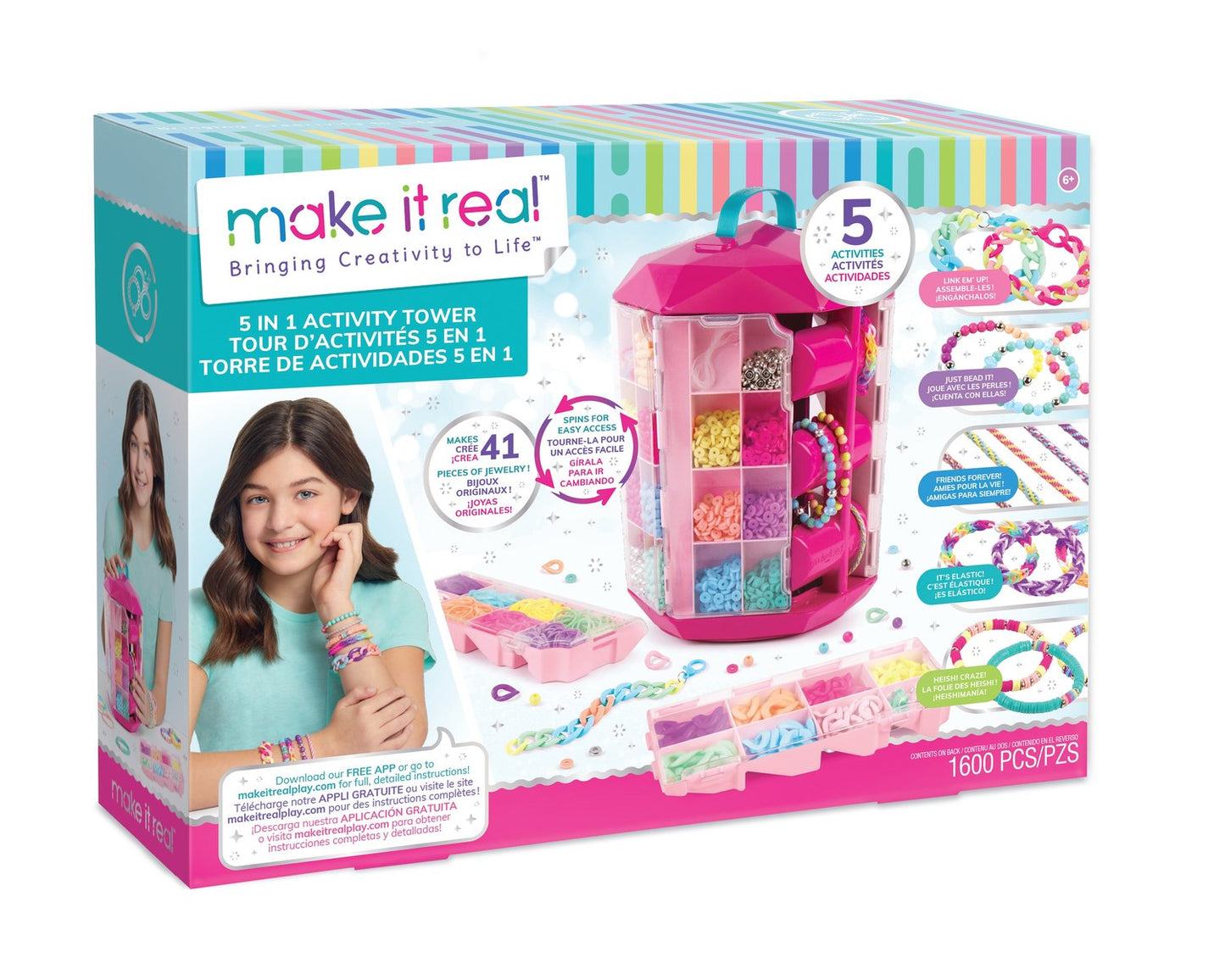 Make It Real 5 In 1 Activity Tower Dyi Jewelry Set