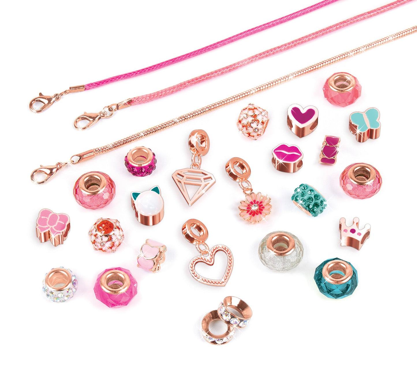 Make It Real Diy Halo Charms Bracelets Set "Think Pink"