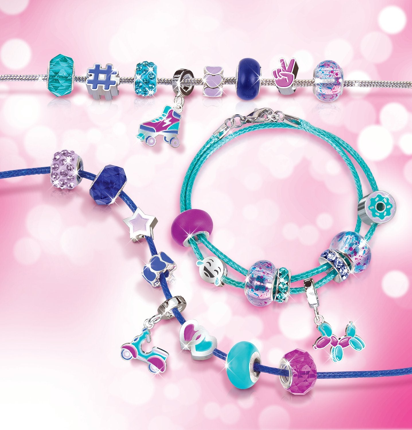 Make It Real Diy Halo Charms Bracelets Set "True Blue"