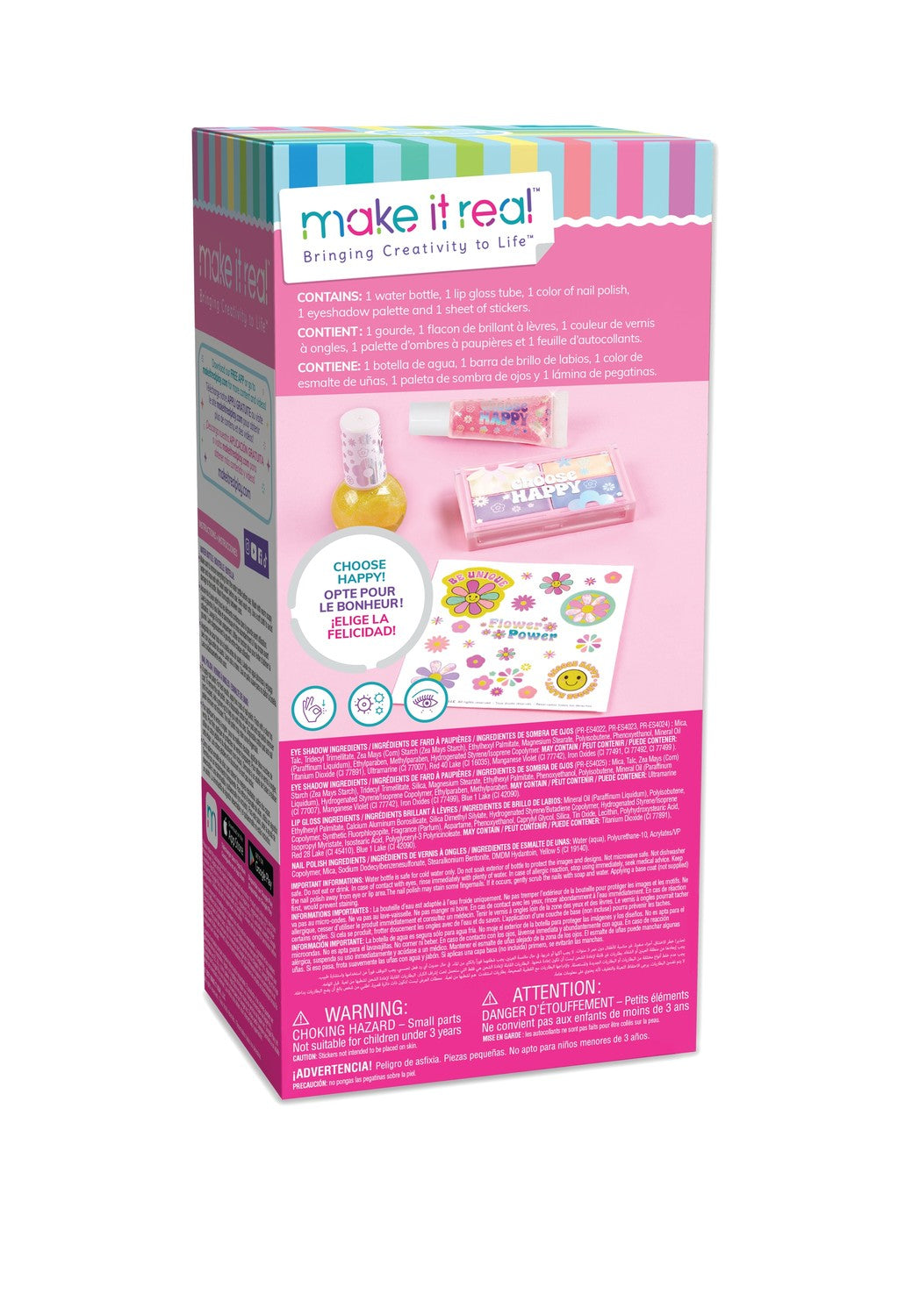 Make It Real Water Bottle With Cosmetics Set "A Taste Of Beauty"