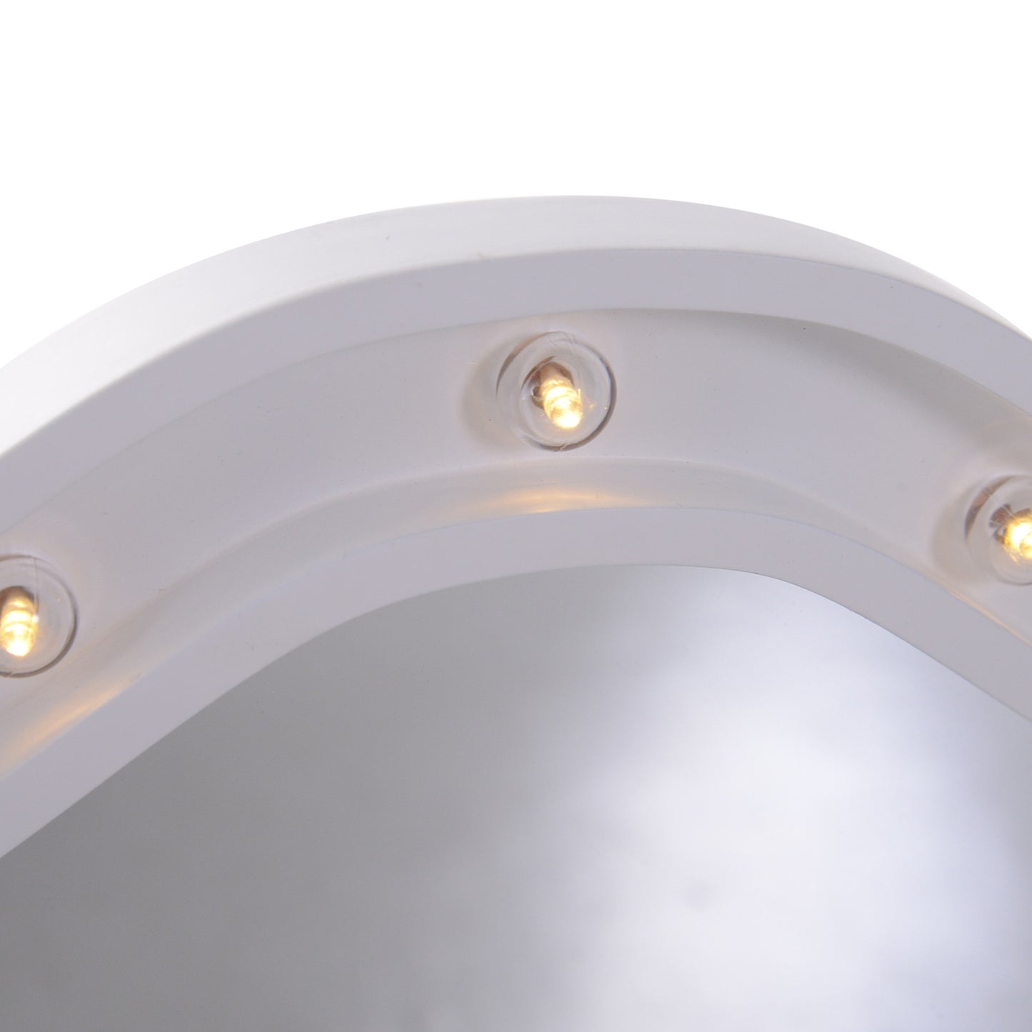 Makeup Mirror with 16 LEDs, Foldable, Battery-Powered, White