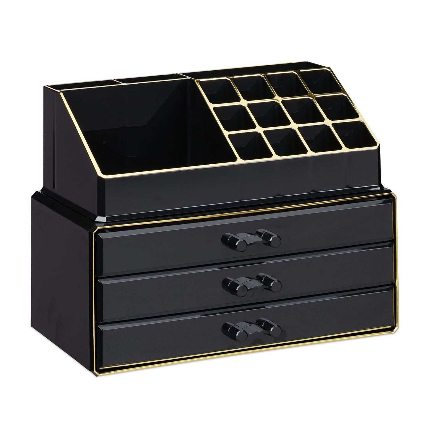 Makeup Organizer with 3-Drawer Jewelry Box