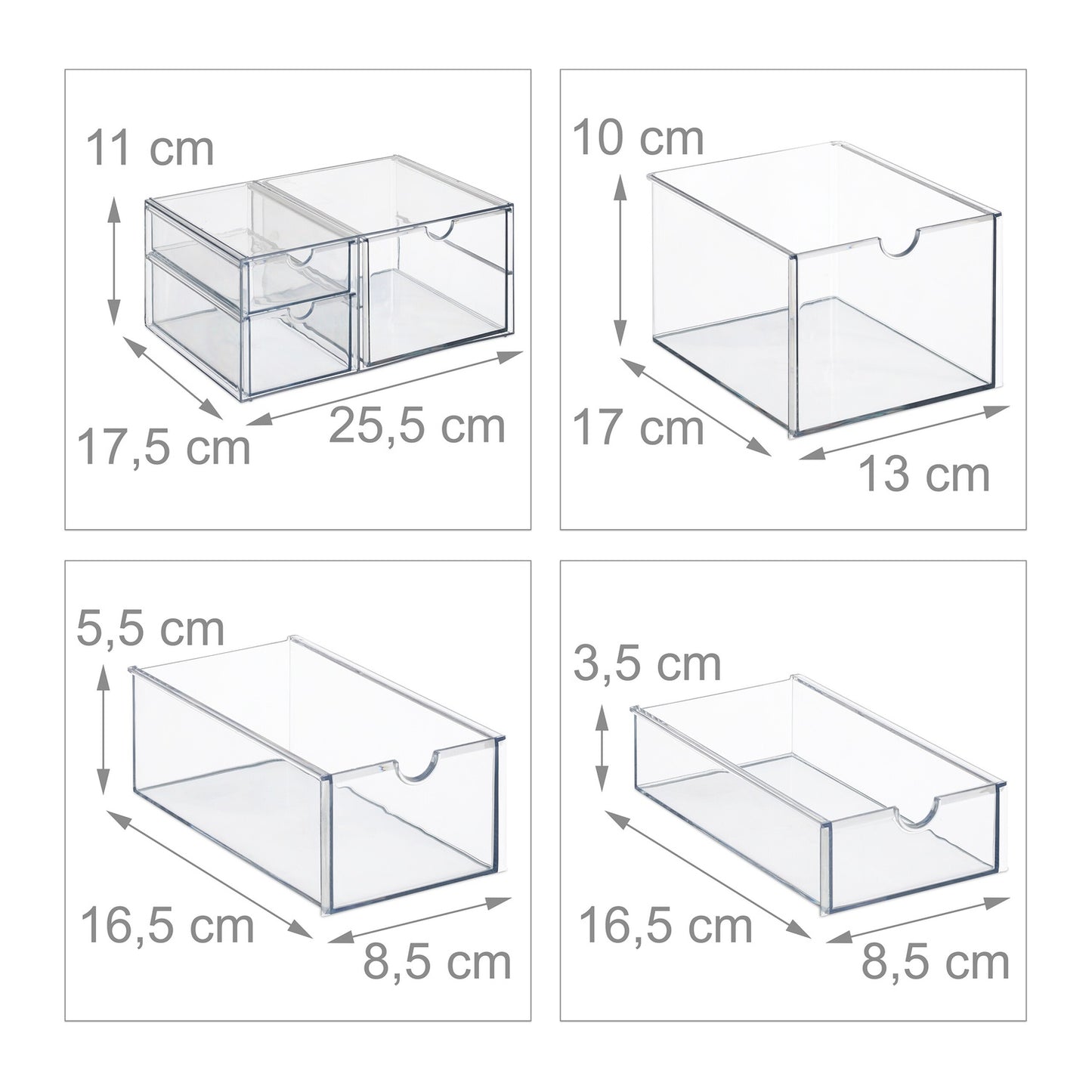Makeup Storage Box with Drawers, 14 Compartments