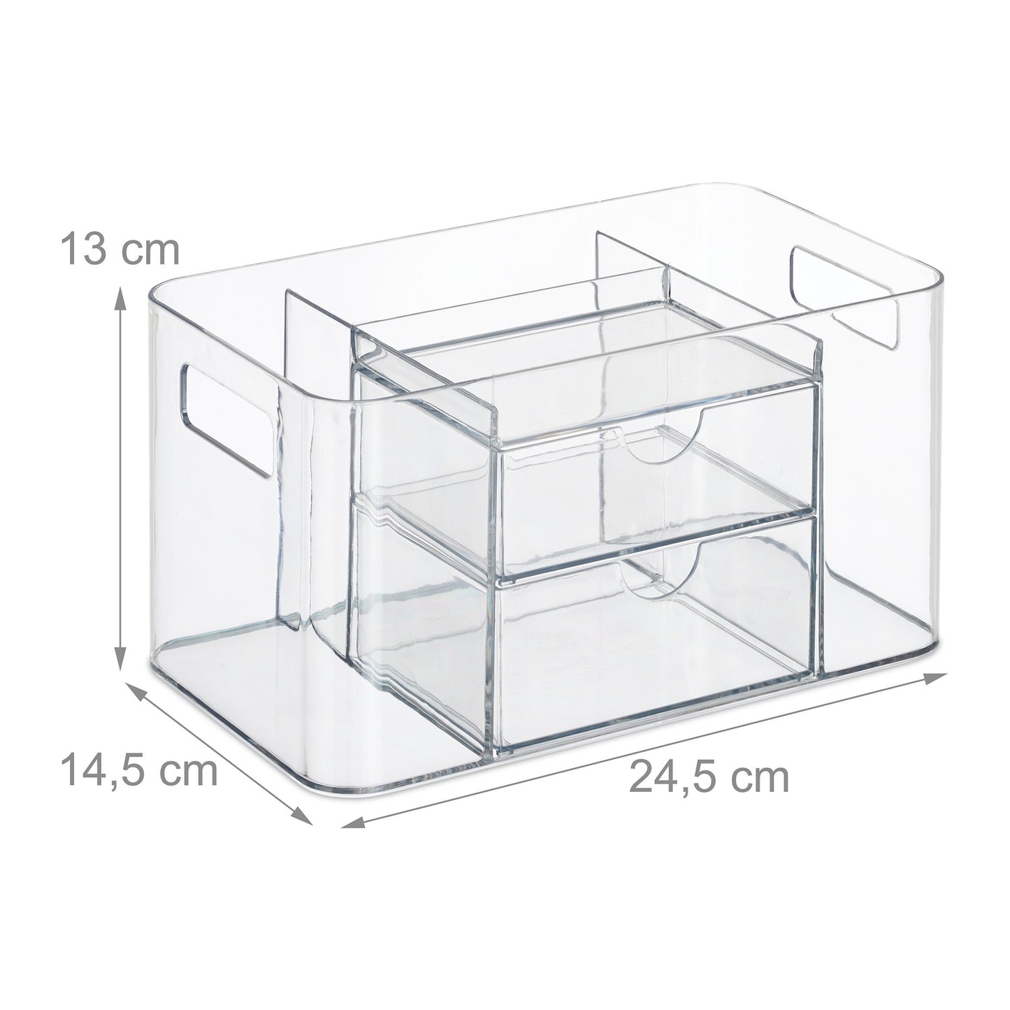 Makeup and Brush Organizer with Drawers, Clear