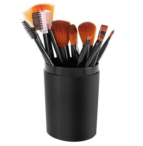 Makeup brushes 12 pcs black - set