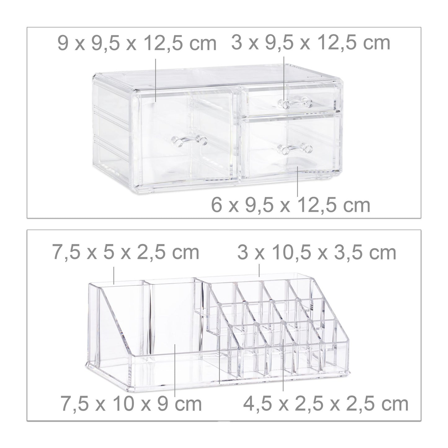 Make-up holder with 3 drawers