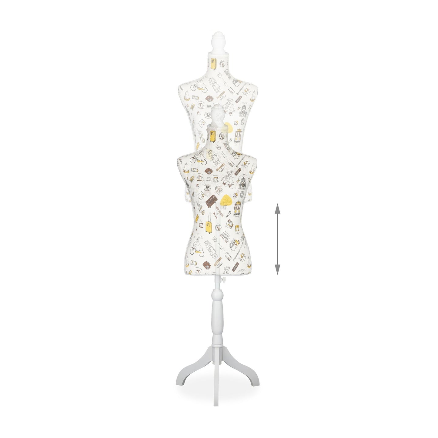 Make-up mannequin with adjustable height