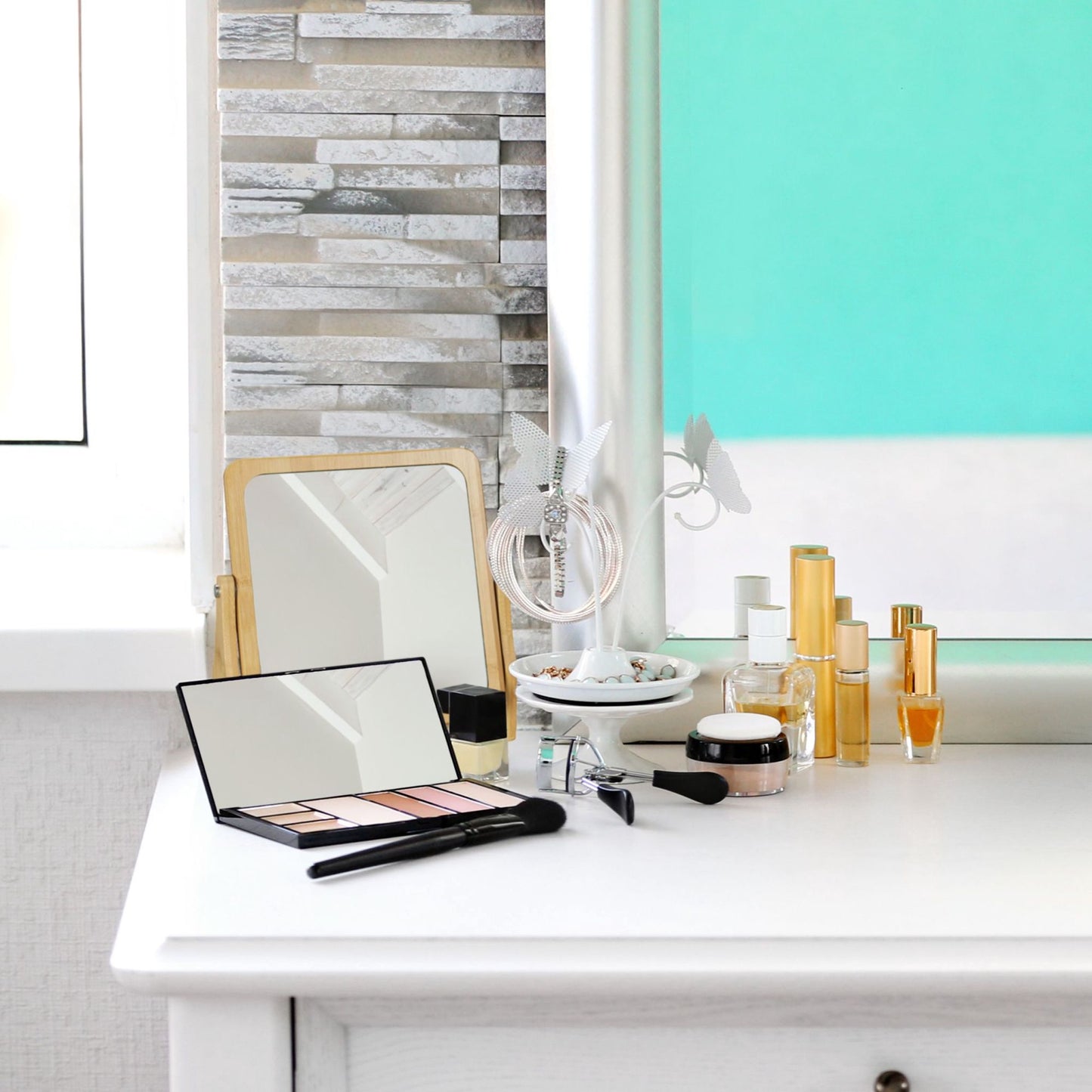 Makeup mirror bamboo