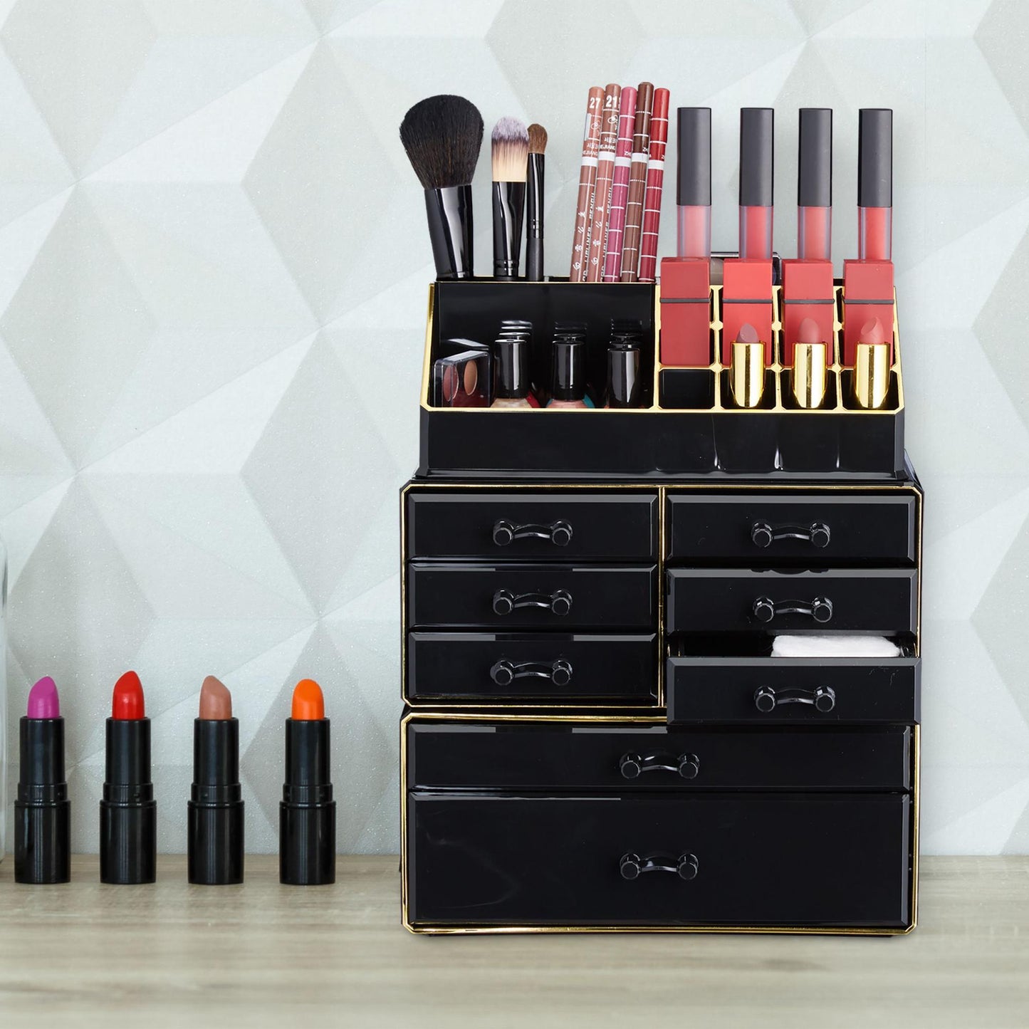Make-up stand with eight drawers