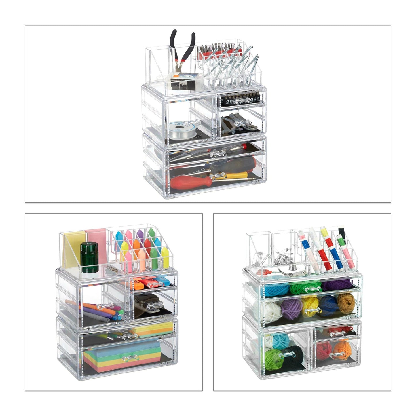 Makeup storage in acrylic with 21 compartments