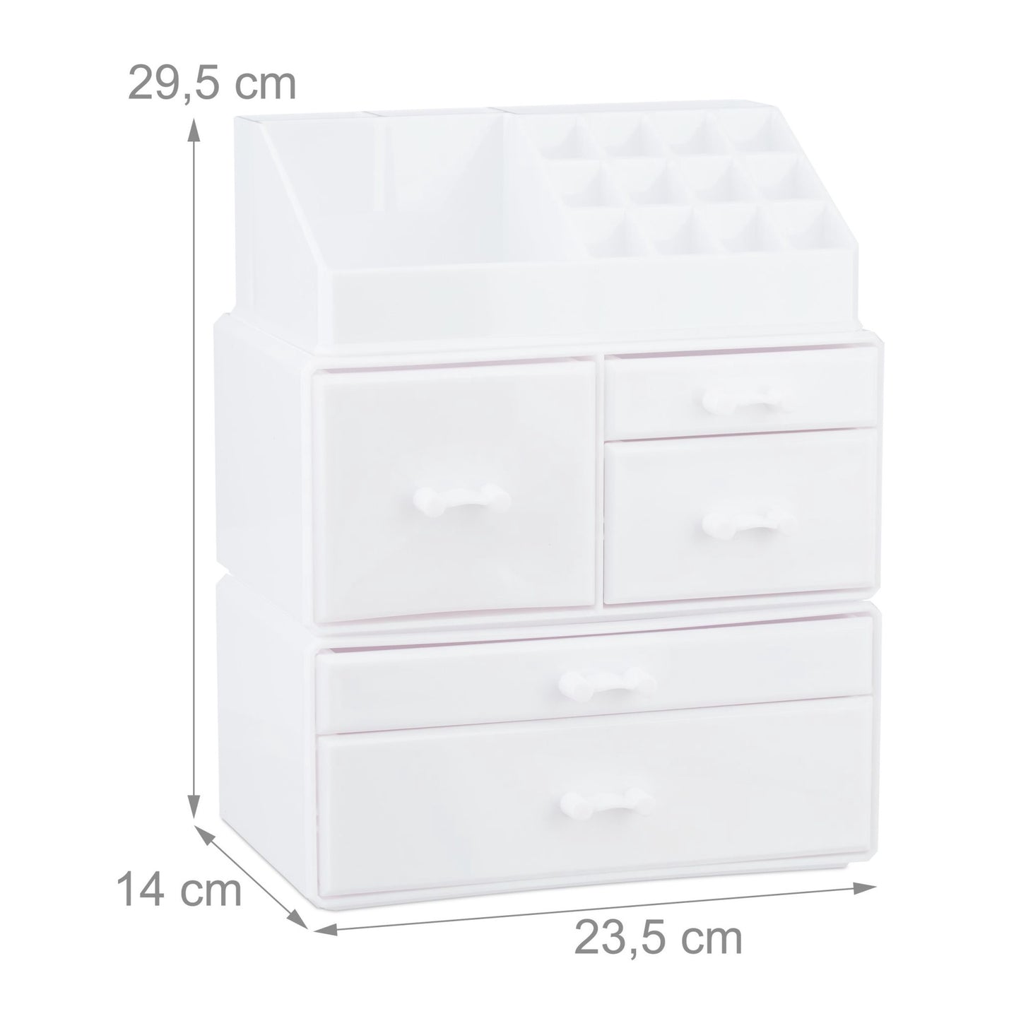 Makeup storage in acrylic with 21 compartments
