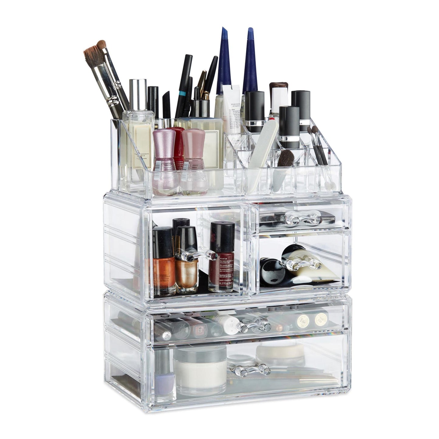 Makeup storage in acrylic with 21 compartments