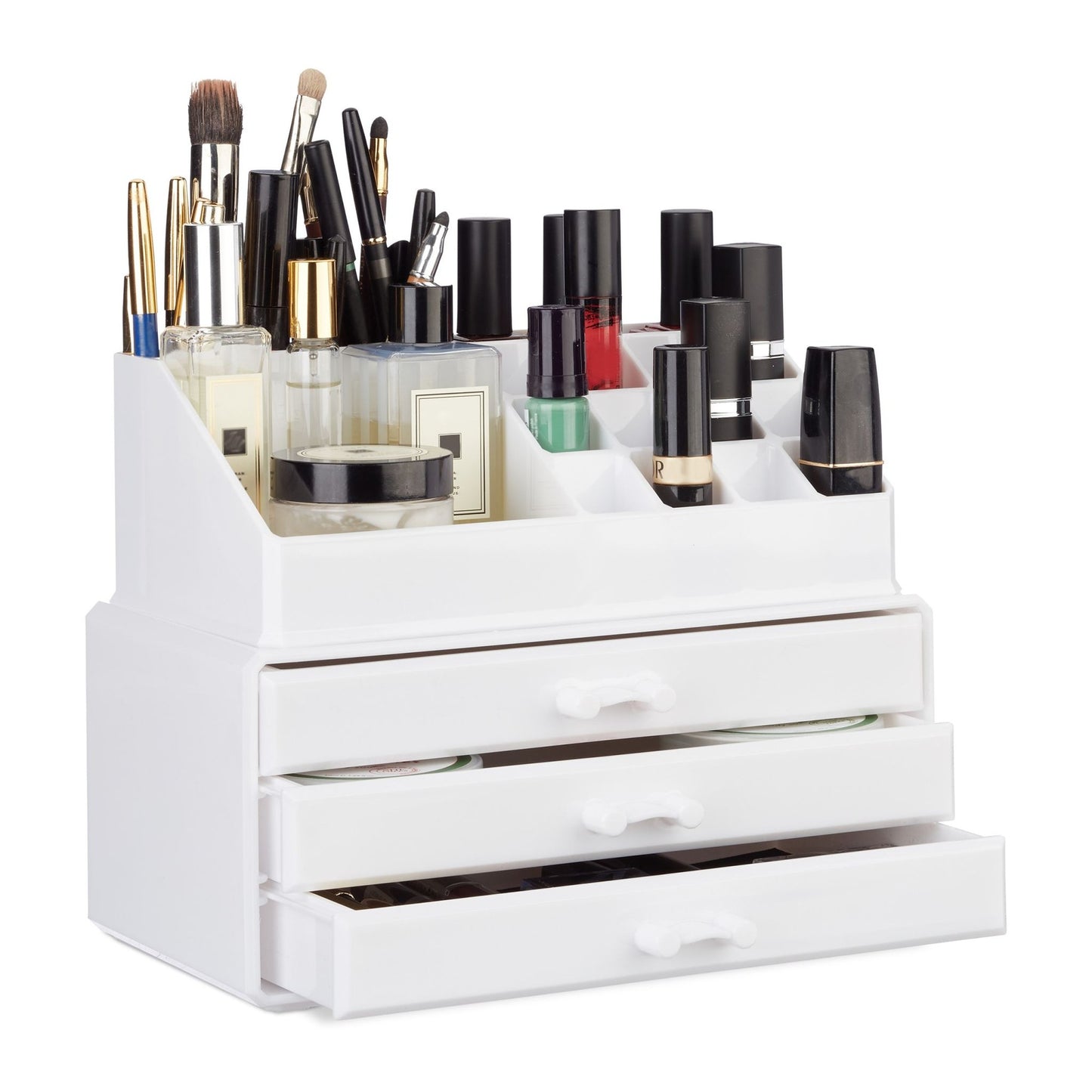 Makeup storage with 3 drawers