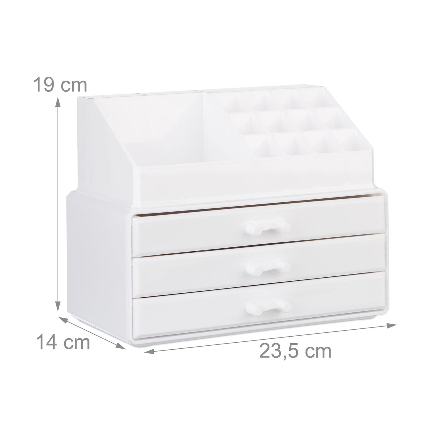 Makeup storage with 3 drawers