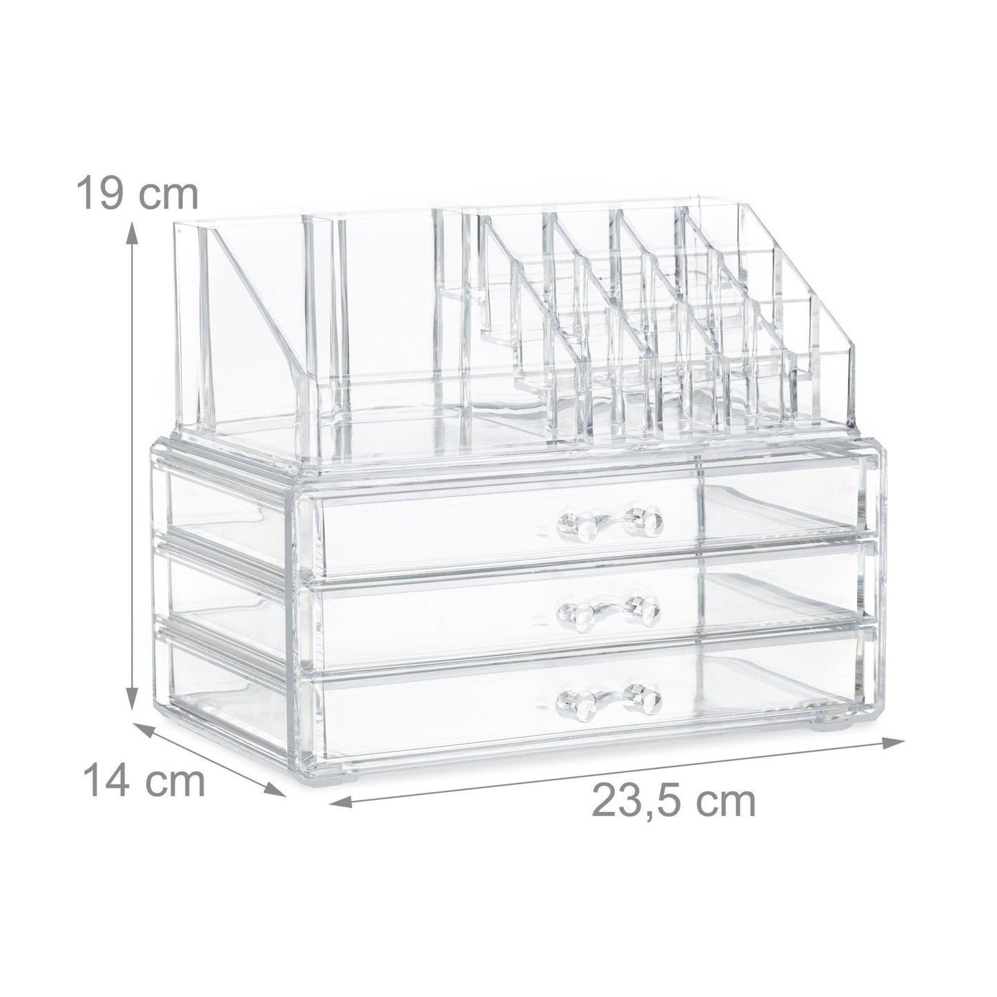 Makeup storage with 3 drawers