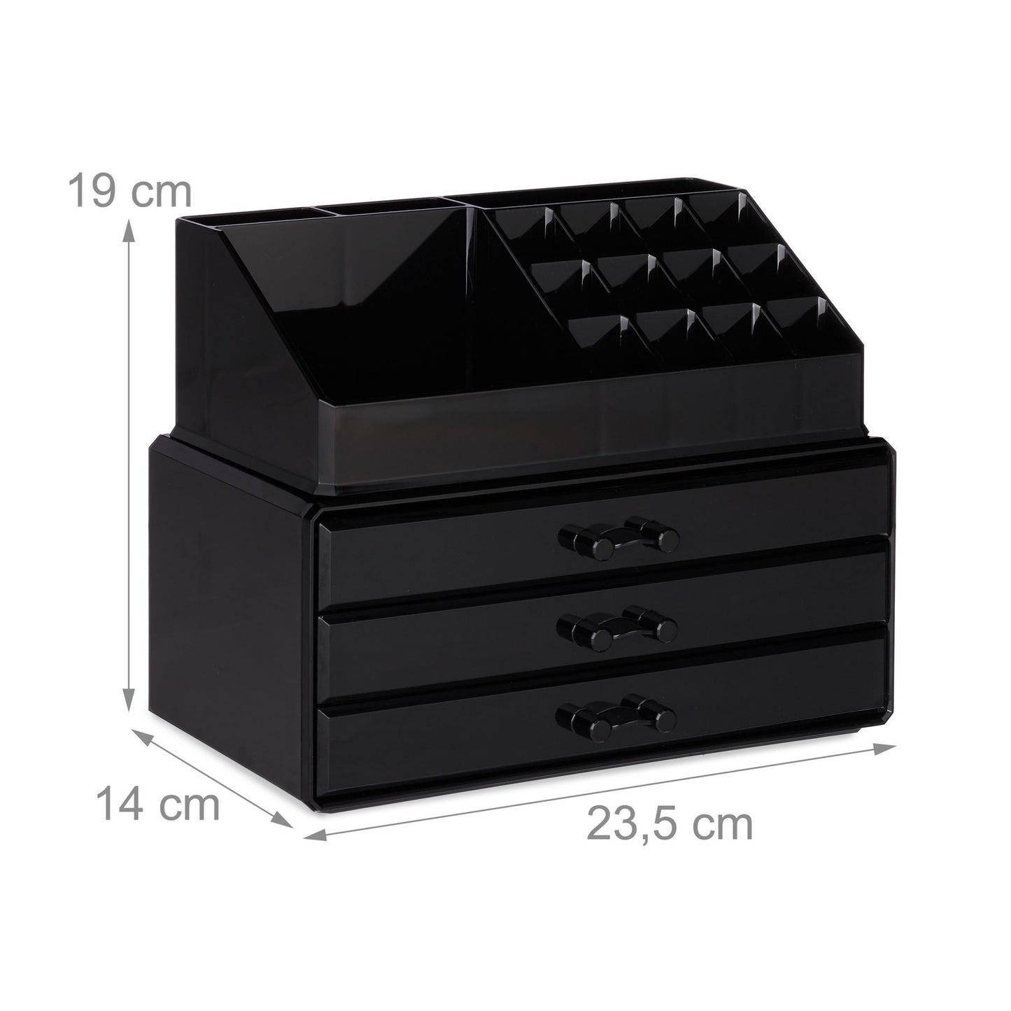 Makeup storage with 3 drawers