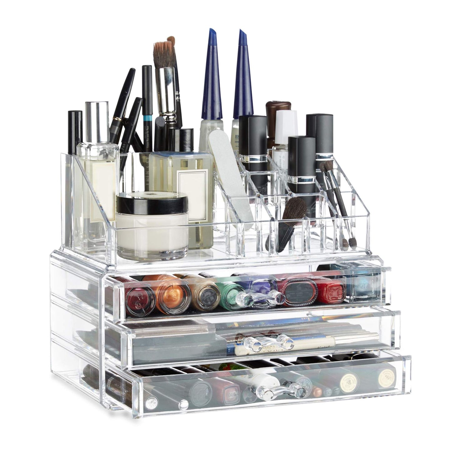 Makeup storage with 3 drawers