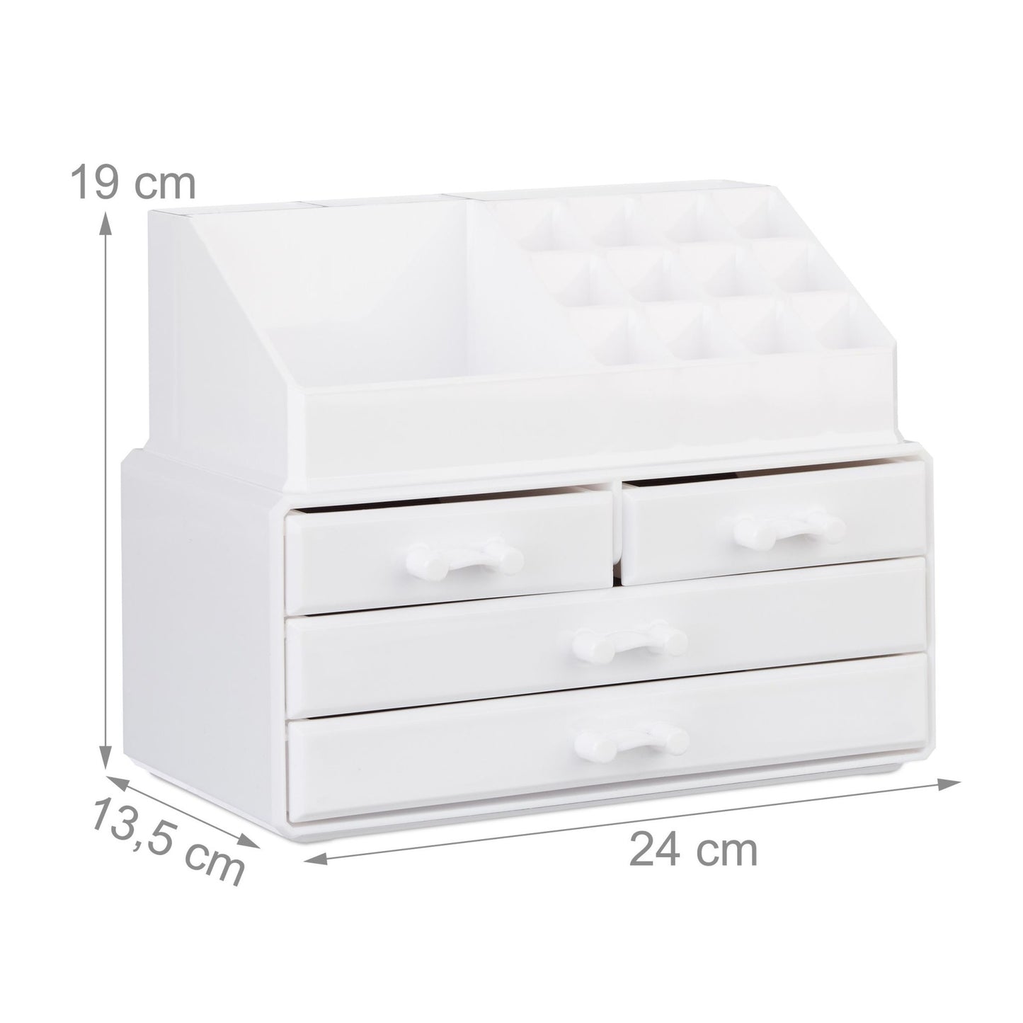 Makeup storage with 4 drawers
