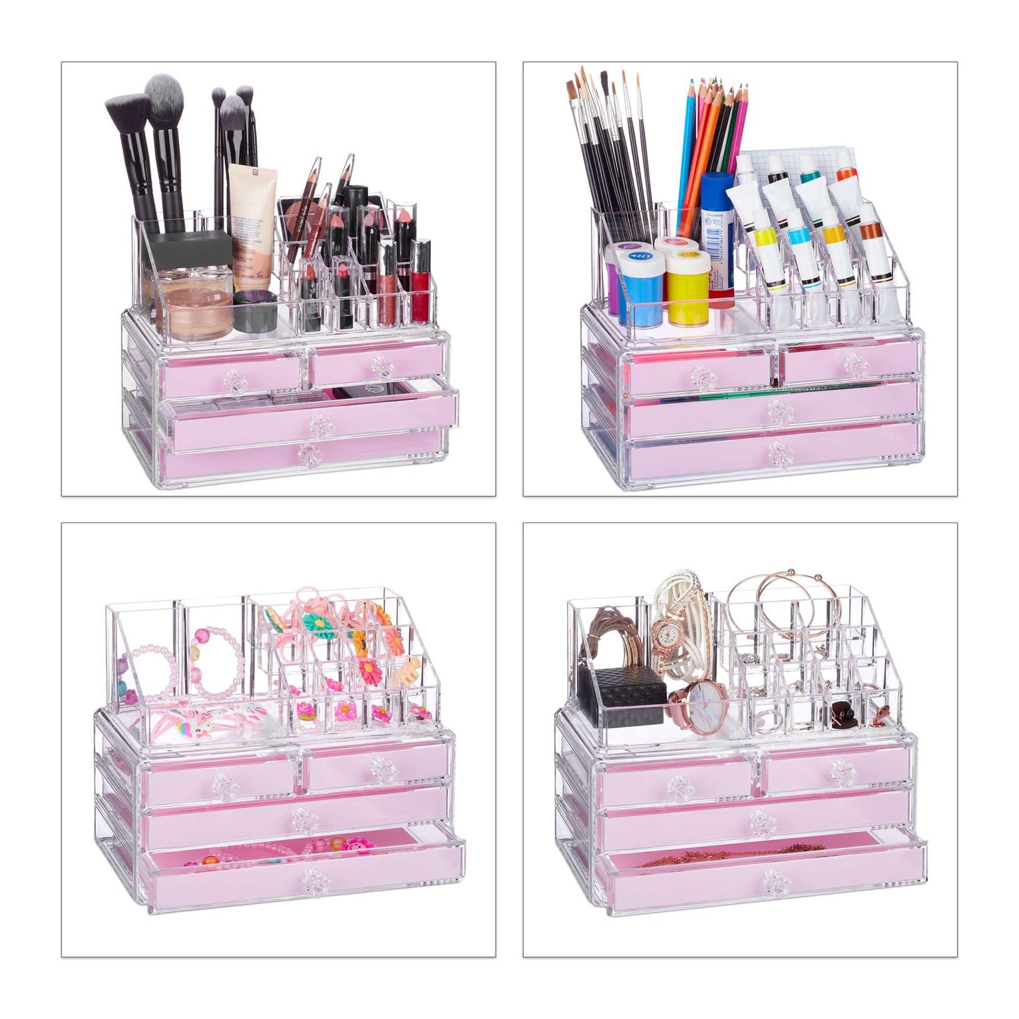 Makeup storage with 4 drawers