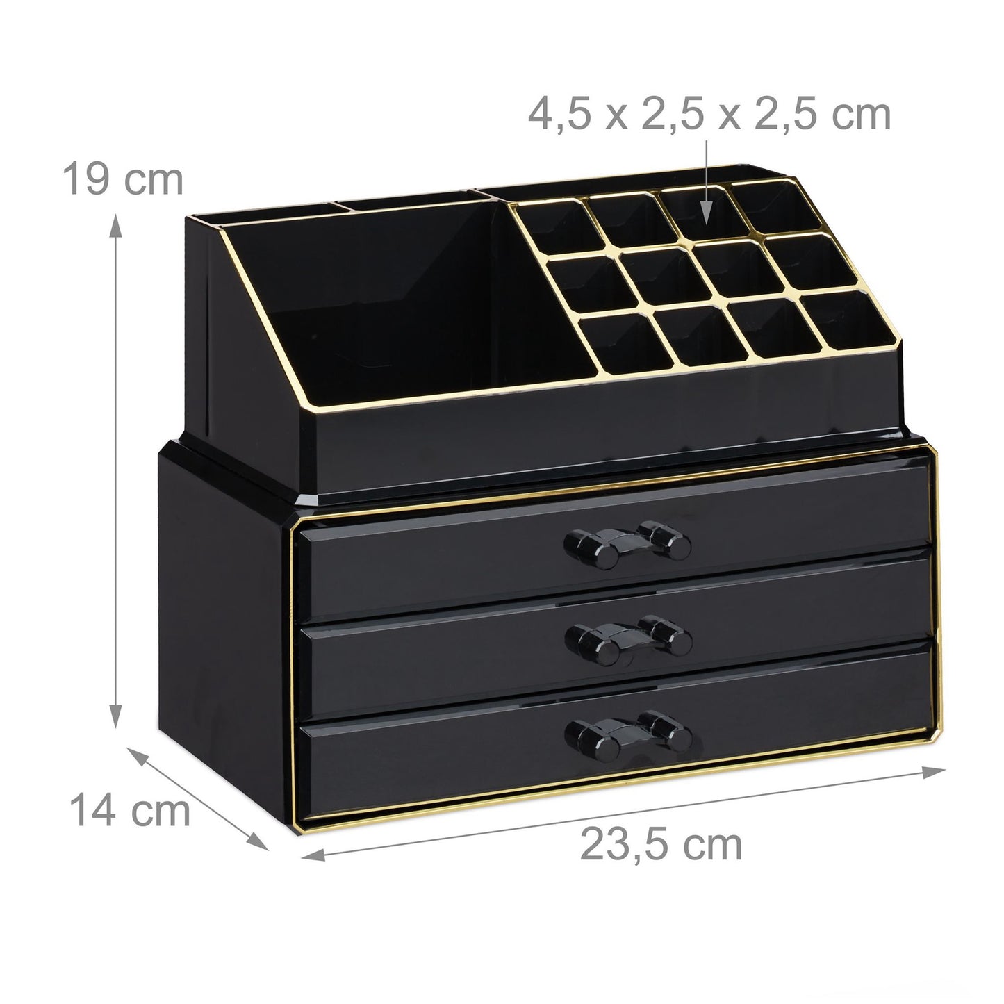 Makeup storage with 4 drawers