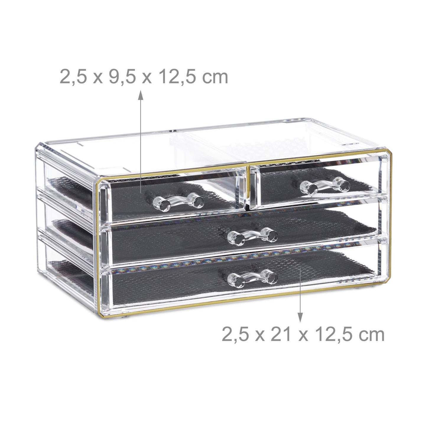 Makeup storage with 4 drawers