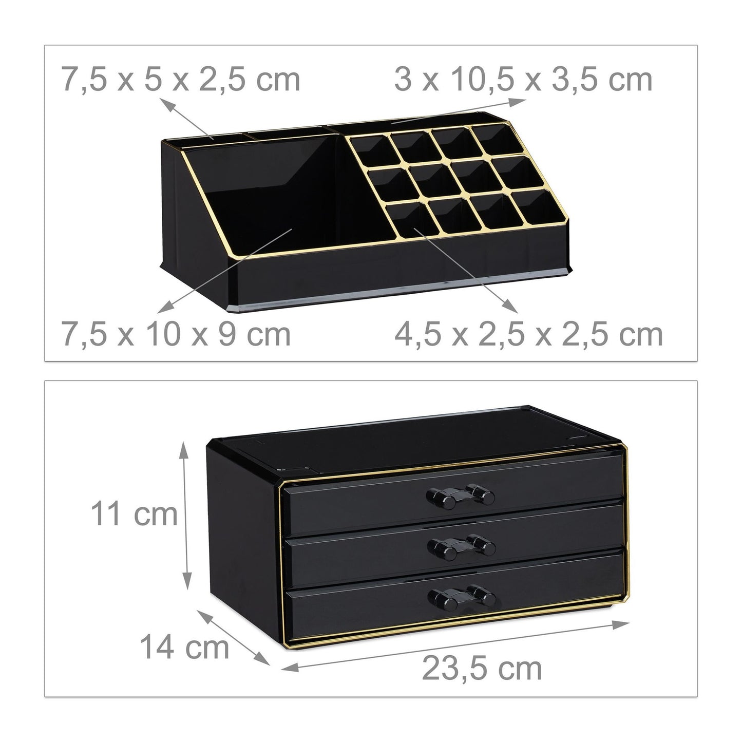Makeup storage with 4 drawers