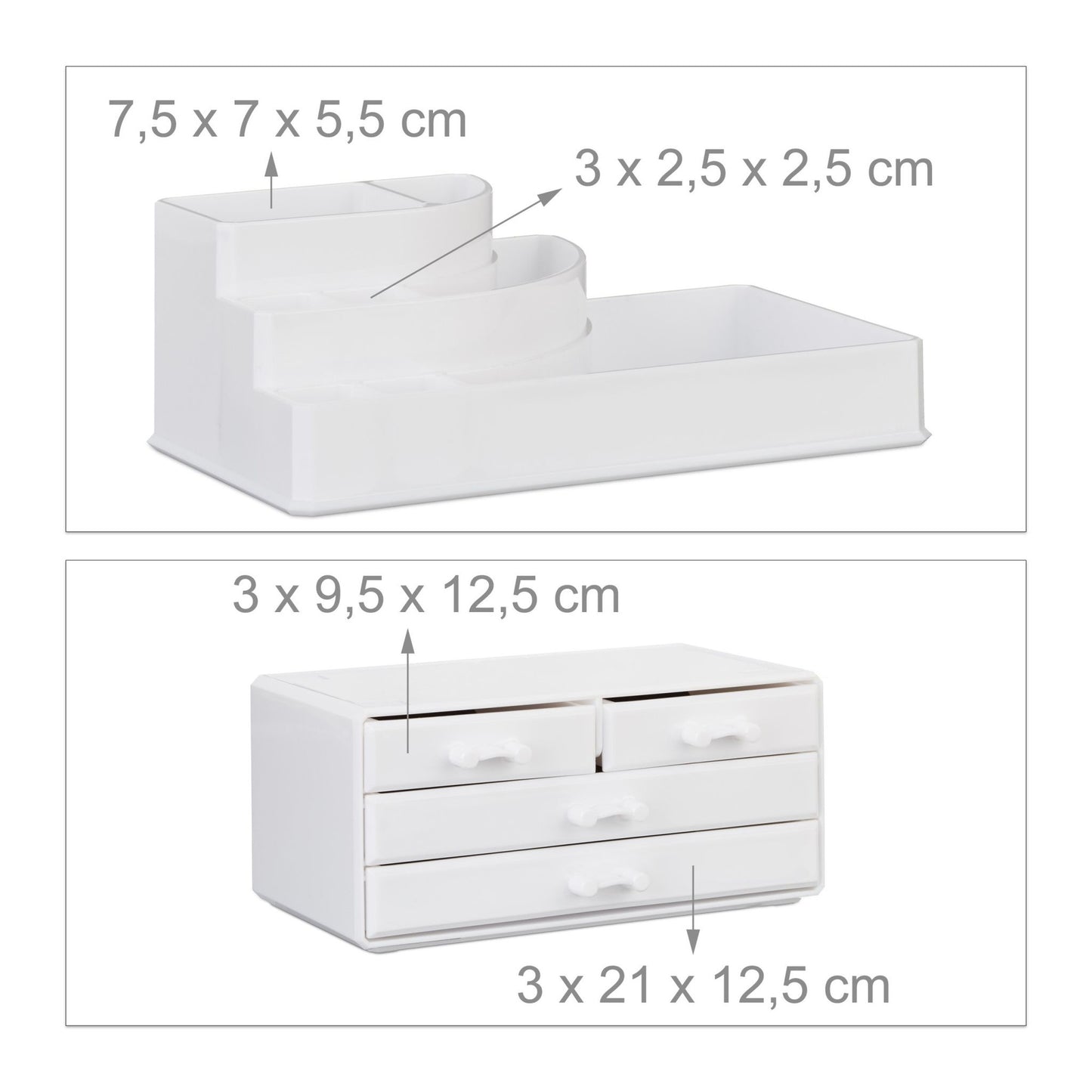 Makeup storage with 4 drawers