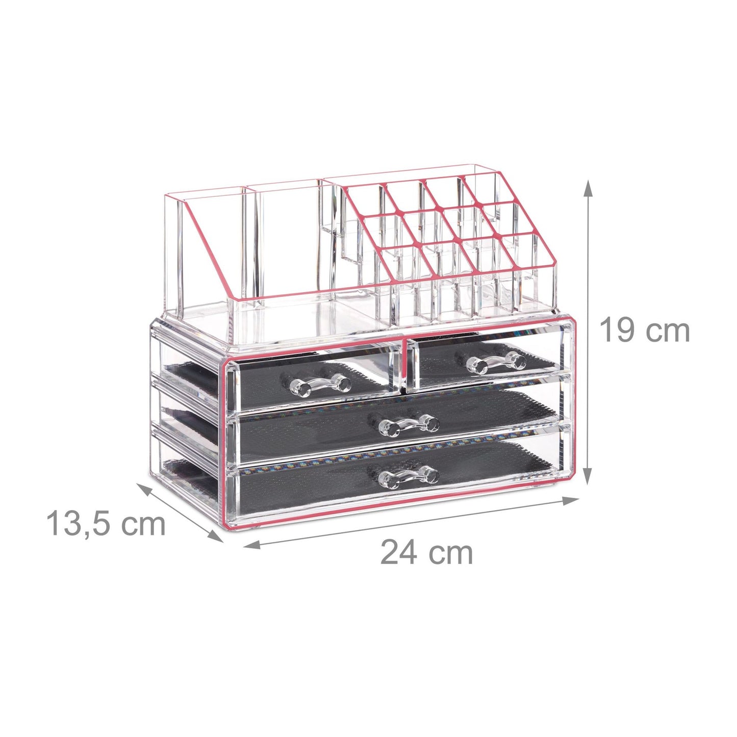 Makeup storage with 4 drawers