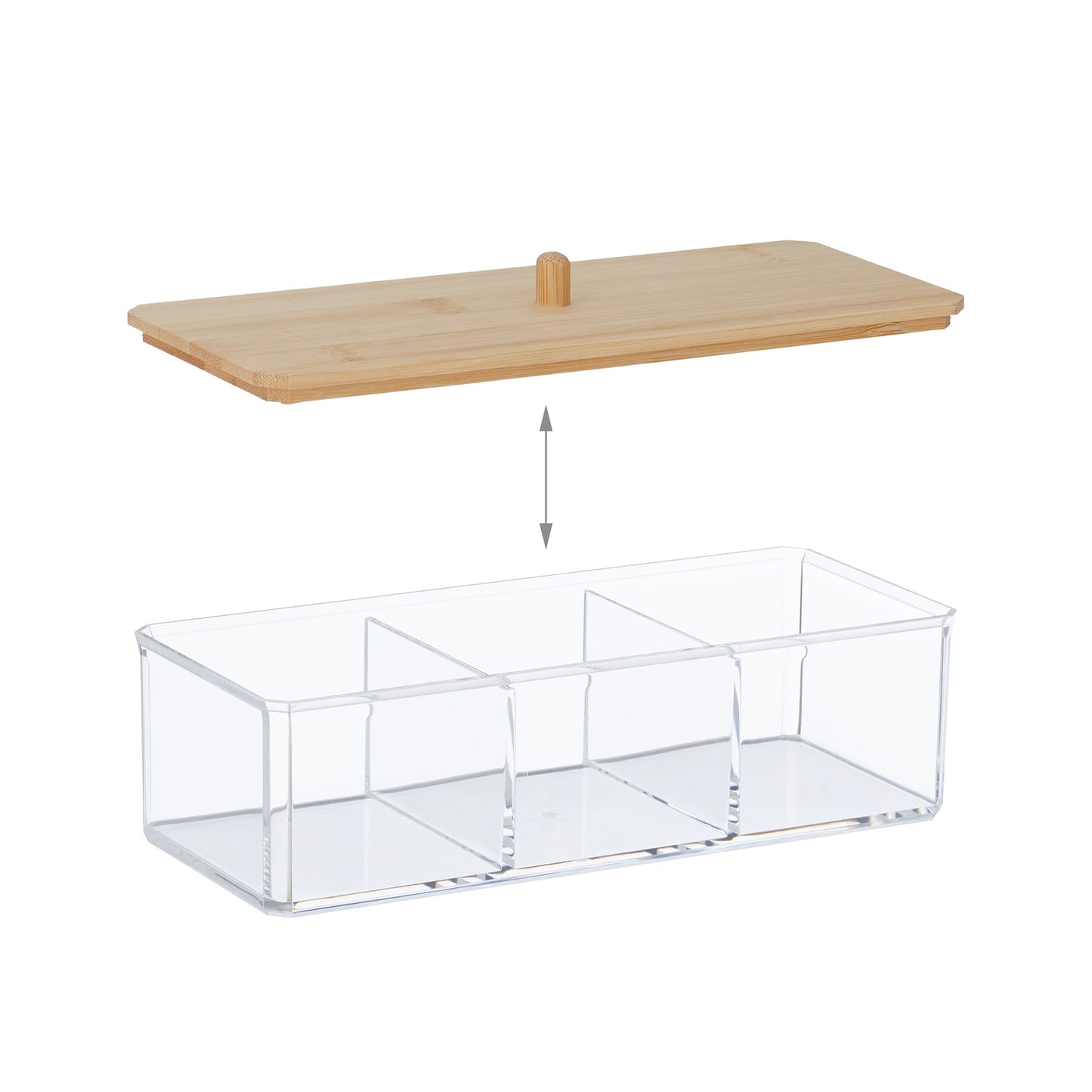 Make-up storage with lid in bamboo