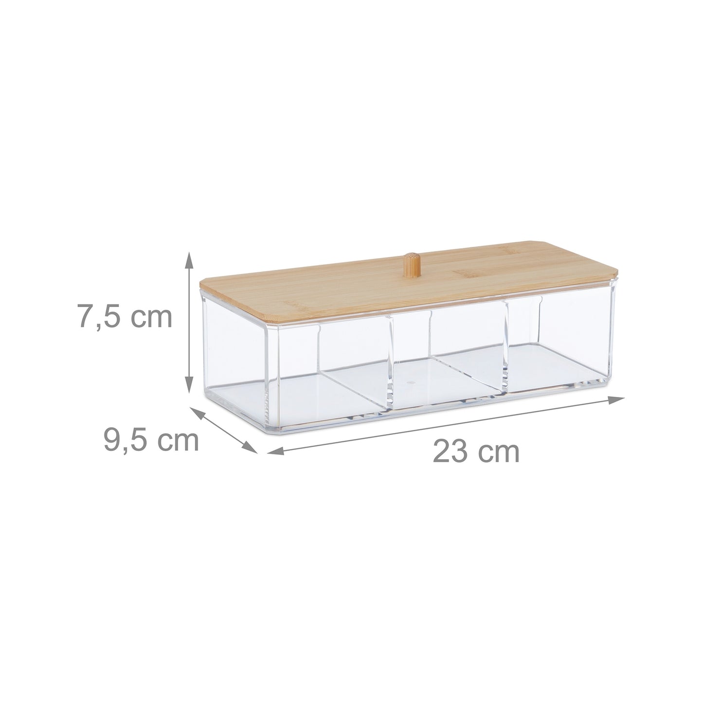 Make-up storage with lid in bamboo