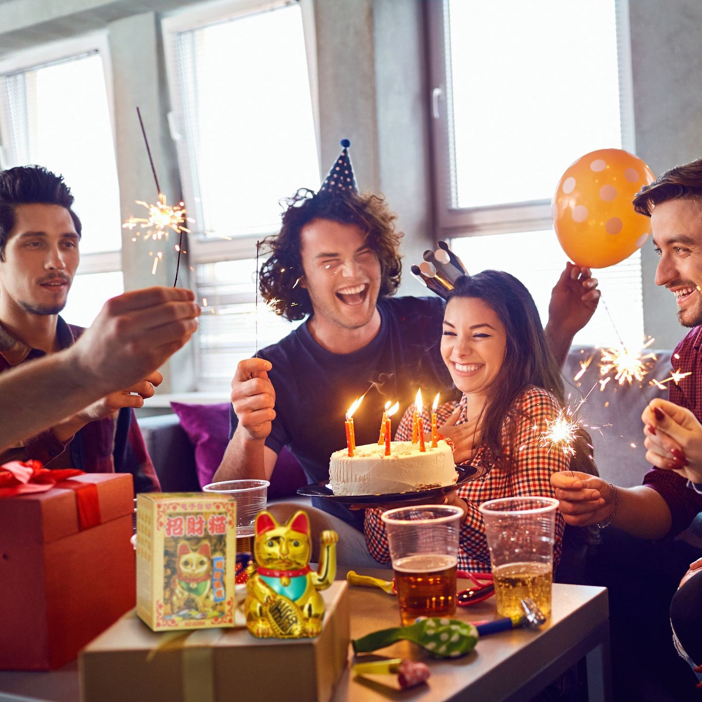 Maneki Neko waving cat 16 cm