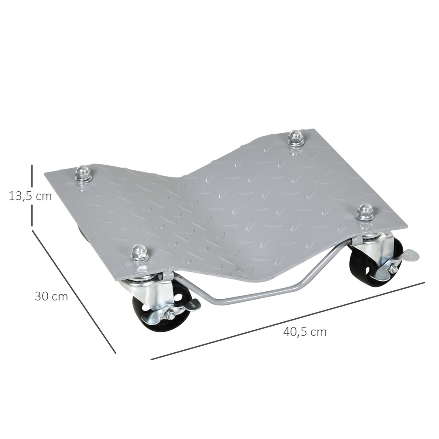 Maneuvering jack kit, tire assist with 4 wheels, grey, 40.5x30 cm