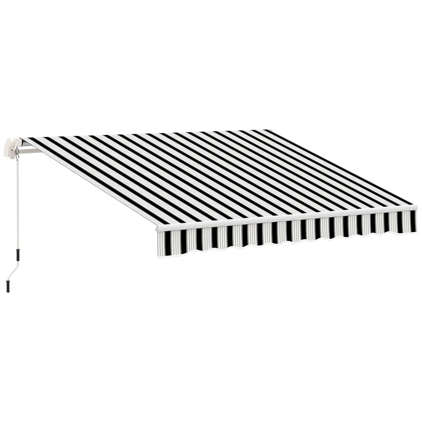 Manual folding arm awning 4m, Sun protection, White/Blue