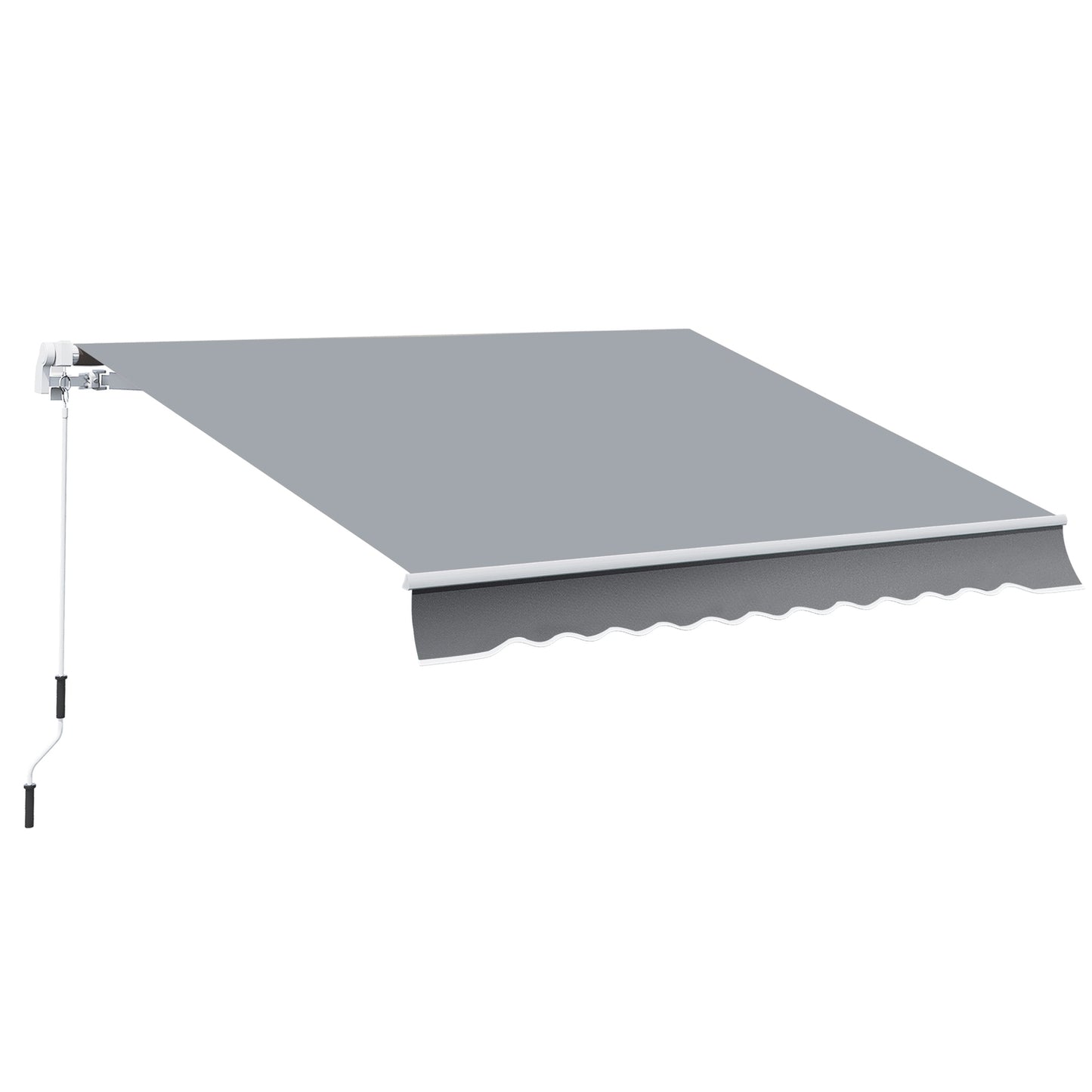 Manual Arm Awning, 4M, Sun Protection, Wall Mount, White/Grey