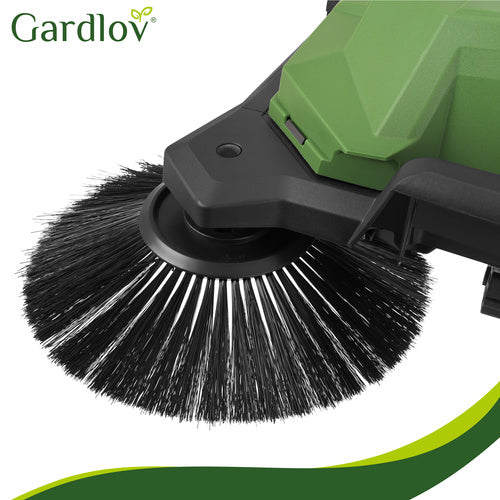 Manual Leaf Sweeper, 68cm Width, 24L Container, 3 Brushes
