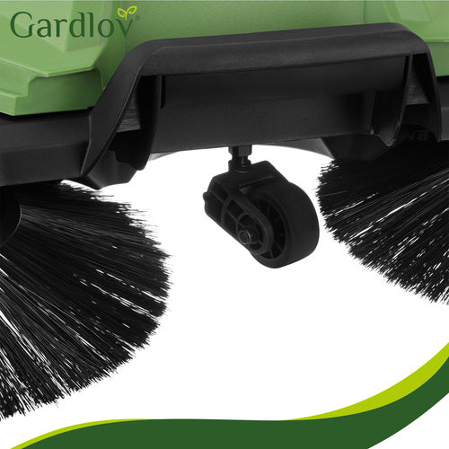 Manual Leaf Sweeper, 68cm Width, 24L Container, 3 Brushes