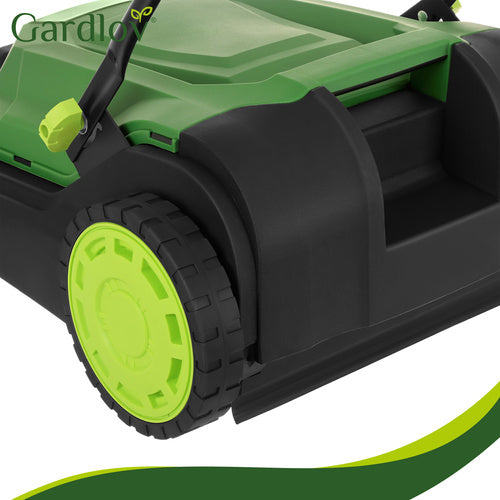 Manual Leaf Sweeper, 68cm Width, 24L Container, 3 Brushes